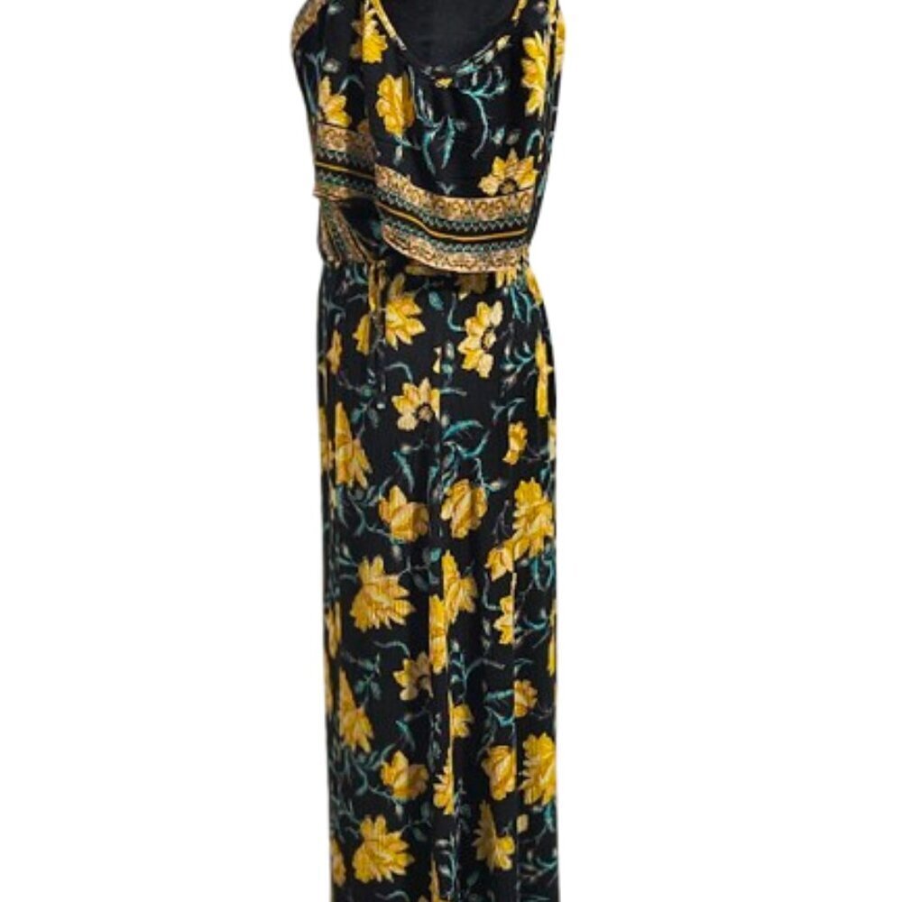 Xhilaration Cold Shoulder Black Floral Maxi Dress Women's Size Large - Picture 7 of 9